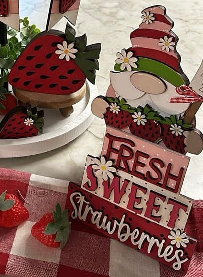 Summertime Strawberry Delight Tiered Tray Set