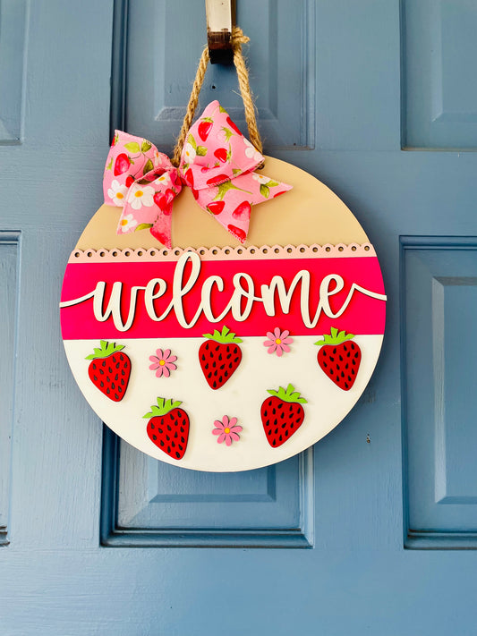 Sweet Strawberry Welcome Door Hanger