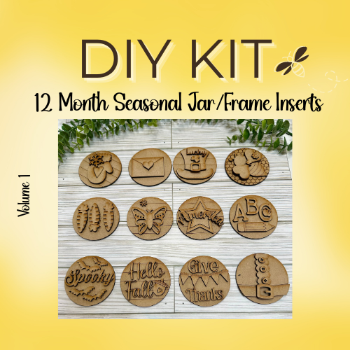 Volume 1-12 Month Seasonal Interchangeable Jar/Frame Inserts