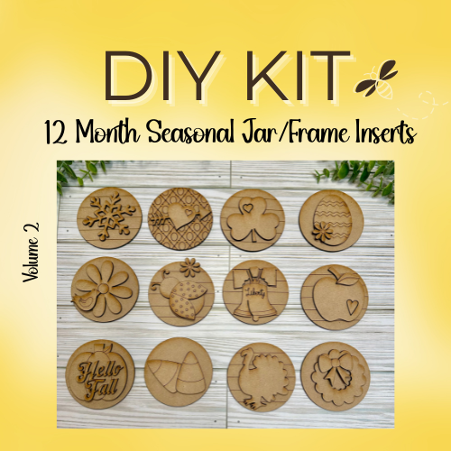 Volume 2-12 Month Seasonal Interchangeable Jar/Frame Inserts